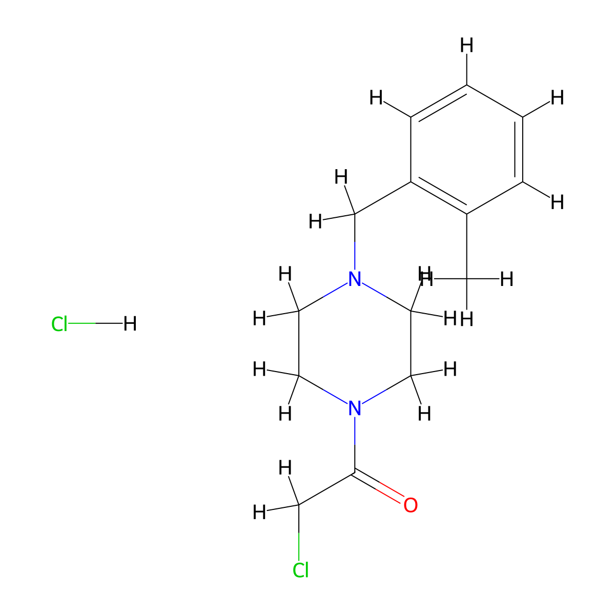1-(Chloroacetyl)-4-(2-methylbenzyl)piperazine hydrochloride molecular structure, CAS 1049720-70-8