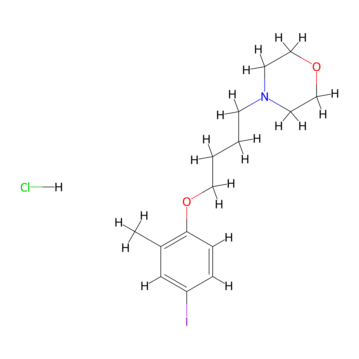 4-[4-(4-Iodo-2-methylphenoxy)butyl]morpholine hydrochloride molecular structure, CAS 1049720-74-2