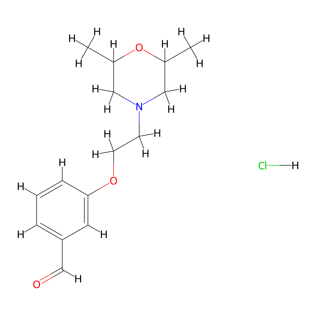 3-[2-(2,6-Dimethyl-4-morpholinyl)ethoxy]benzaldehyde hydrochloride molecular structure, CAS 1049720-82-2