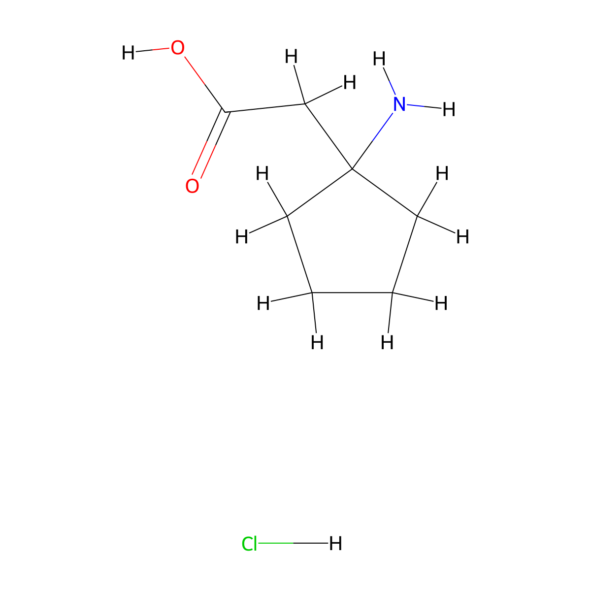2-(1-Aminocyclopentyl)acetic acid hydrochloride molecular structure, CAS 1049720-85-5