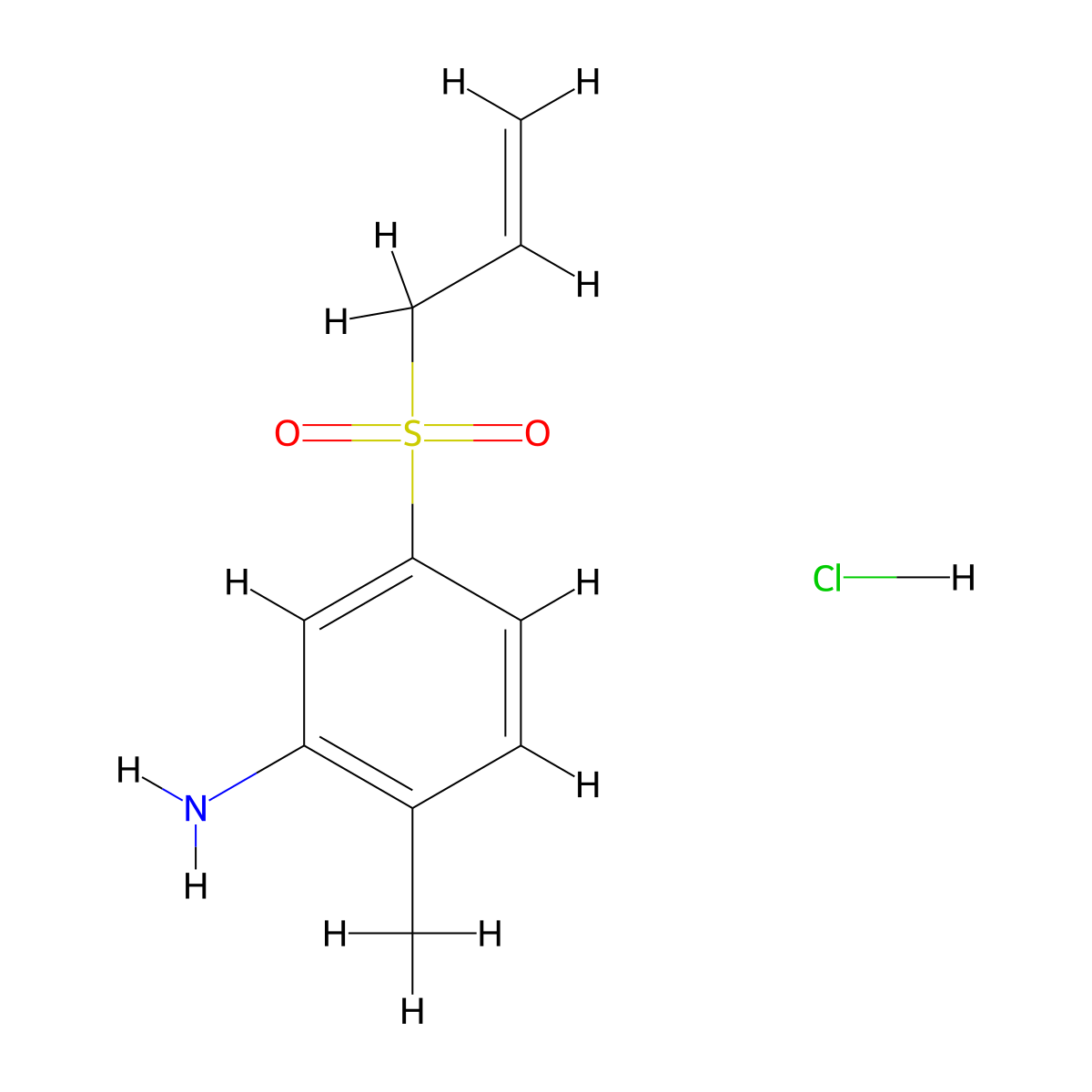 2-Methyl-5-(prop-2-ene-1-sulfonyl)aniline hydrochloride molecular structure, CAS 1049720-97-9