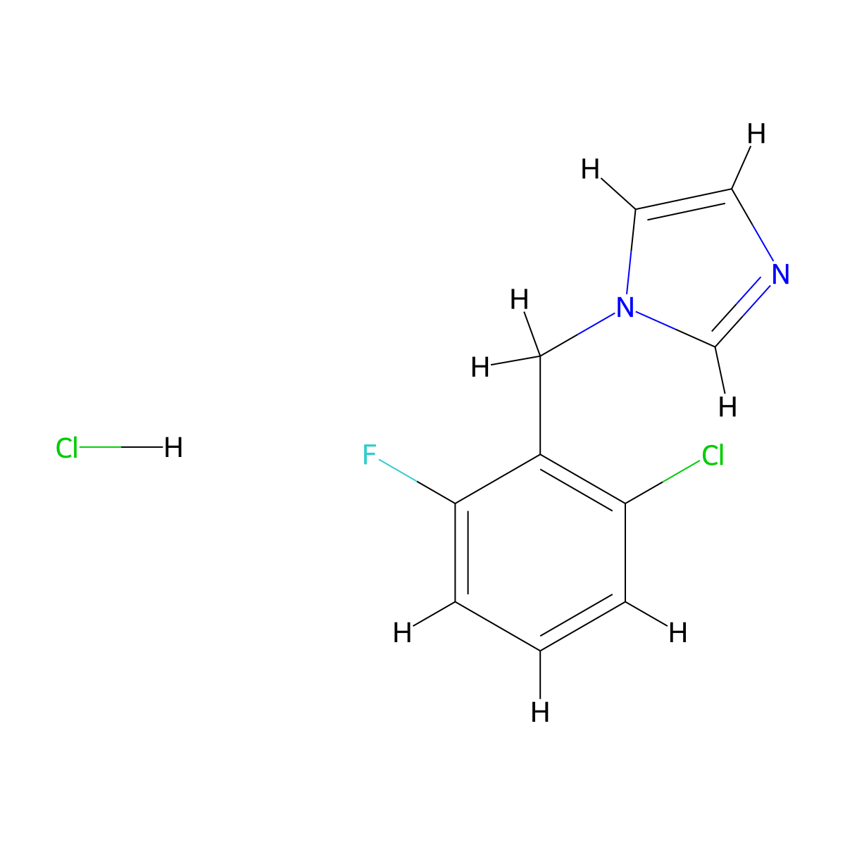 1-(2-chloro-6-fluorobenzyl)-1H-imidazole hydrochloride molecular structure, CAS 1049721-33-6