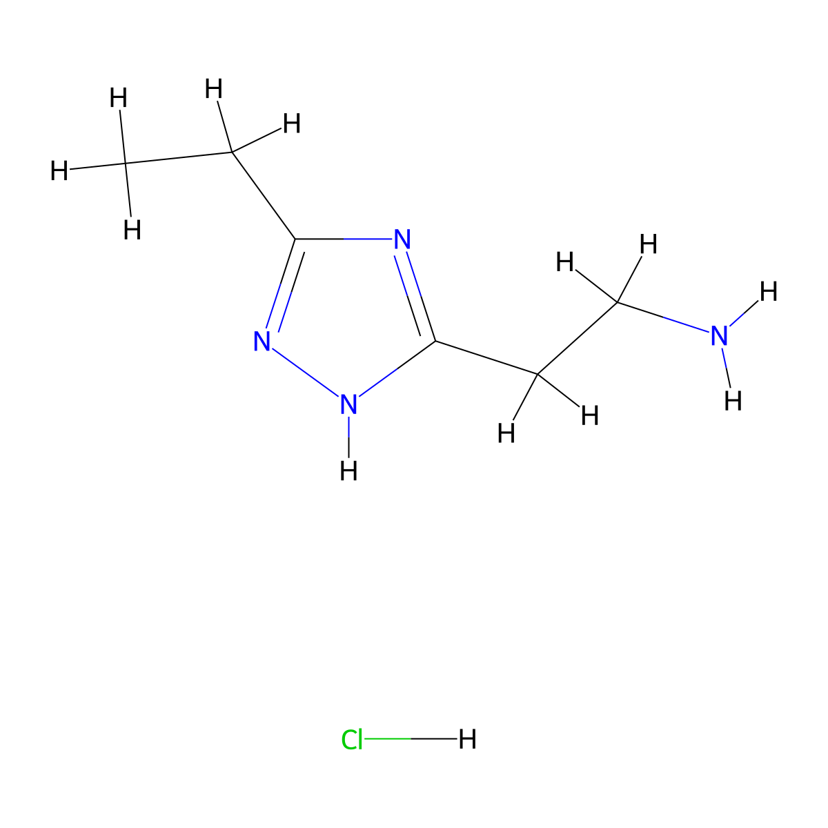 2-(5-ethyl-1H-1,2,4-triazol-3-yl)ethan-1-amine hydrochloride molecular structure, CAS 1049721-62-1