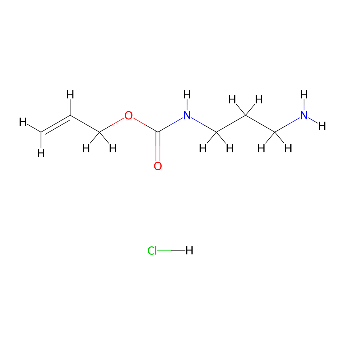 Prop-2-en-1-yl (3-aminopropyl)carbamate--hydrogen chloride (1/1) molecular structure, CAS 1049721-72-3