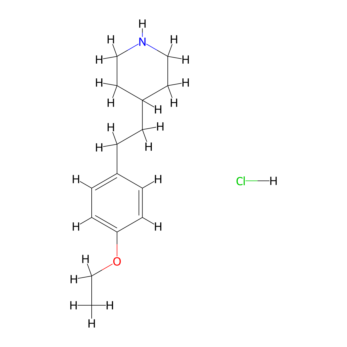 4-[2-(4-Ethoxyphenyl)ethyl]piperidine hydrochloride molecular structure, CAS 1049722-82-8