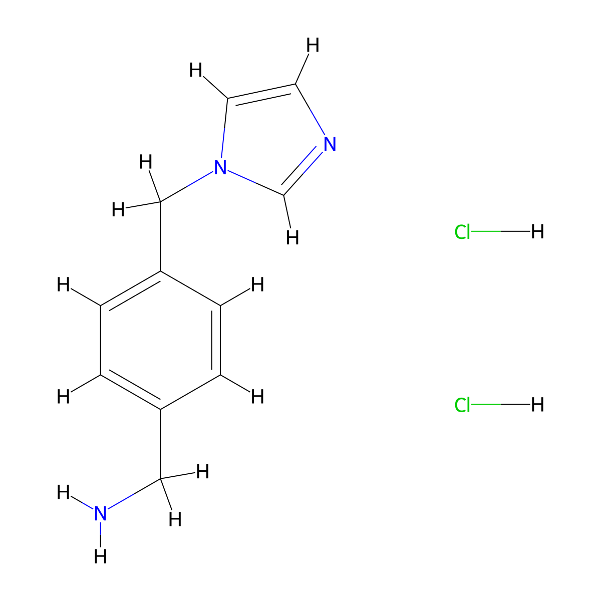 [4-(Imidazol-1-yl)methyl]benzylamine 2HCl molecular structure, CAS 1049722-87-3