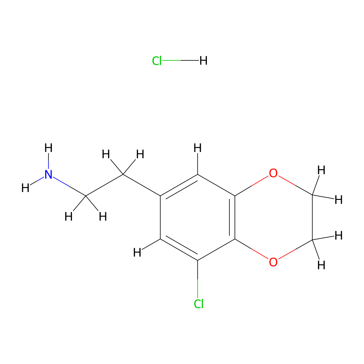 2-(8-Chloro-2,3-dihydro-1,4-benzodioxin-6-yl)ethanamine hydrochloride molecular structure, CAS 1049722-93-1