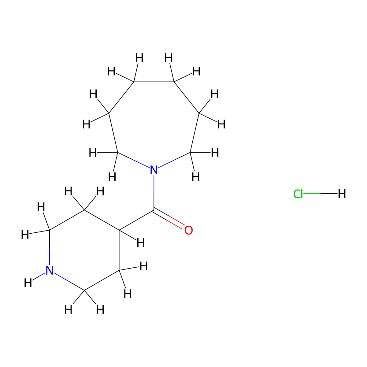 1-(Piperidine-4-carbonyl)azepane hydrochloride molecular structure, CAS 1049723-07-0