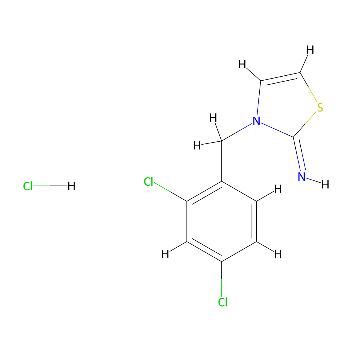 3-[(2,4-Dichlorophenyl)methyl]-2,3-dihydro-1,3-thiazol-2-imine hydrochloride molecular structure, CAS 1049726-14-8