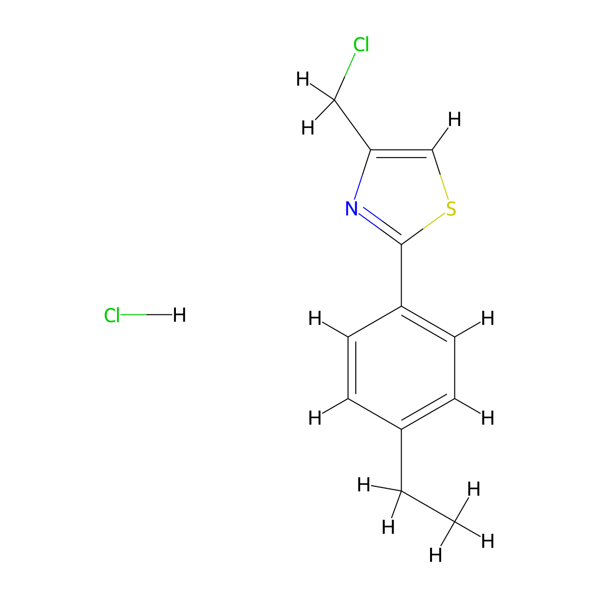 4-(Chloromethyl)-2-(4-ethylphenyl)-1,3-thiazole hydrochloride molecular structure, CAS 1049726-64-8