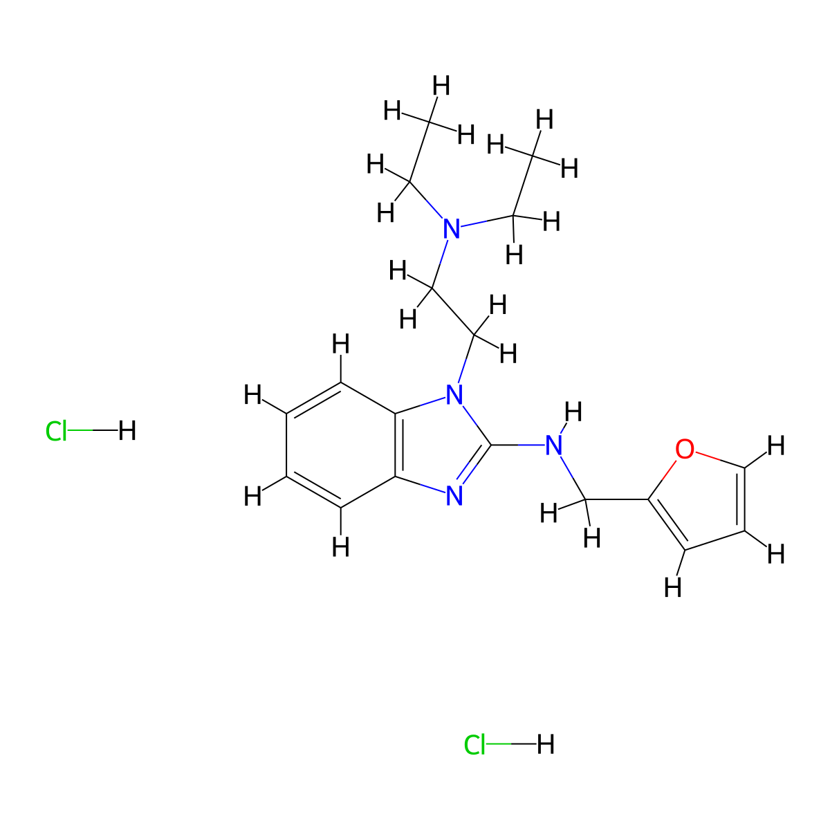1-(2-(diethylamino)ethyl)-N-(furan-2-ylmethyl)-1H-benzo[d]imidazol-2-amine dihydrochloride molecular structure, CAS 1049726-65-9