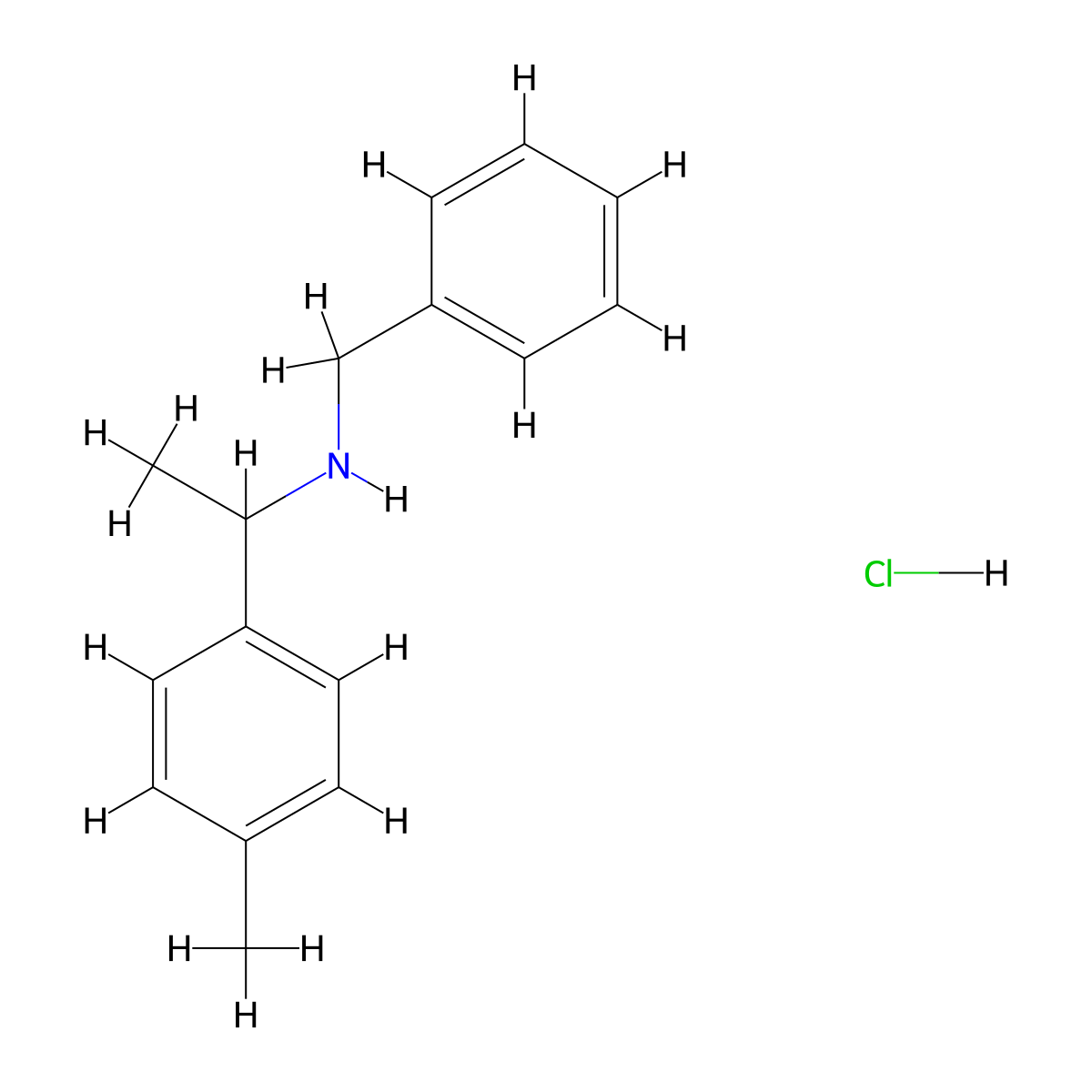 Benzyl-(1-p-tolylethyl)amine hydrochloride molecular structure, CAS 1049727-22-1