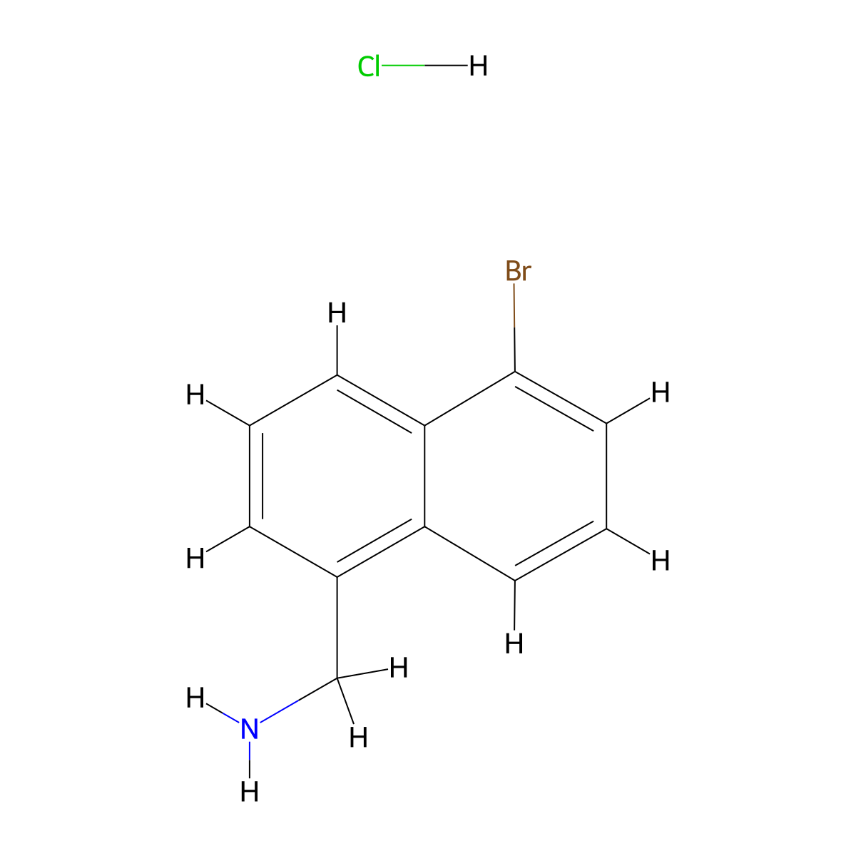 (5-bromonaphthalen-1-yl)methanamine Hydrochloride molecular structure, CAS 1049727-47-0
