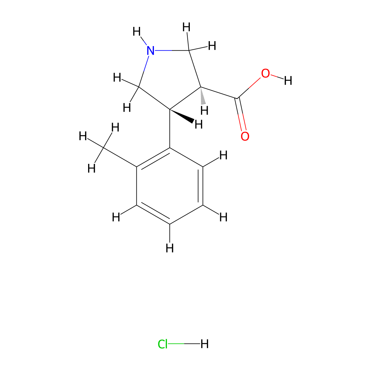 (3S,4R)-4-(o-tolyl)Pyrrolidine-3-carboxylic acid hydrochloride molecular structure, CAS 1049727-94-7