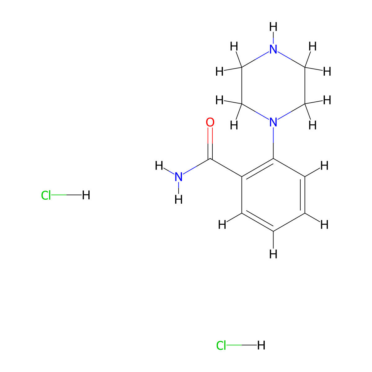 2-(Piperazin-1-yl)benzamide dihydrochloride molecular structure, CAS 1049728-35-9