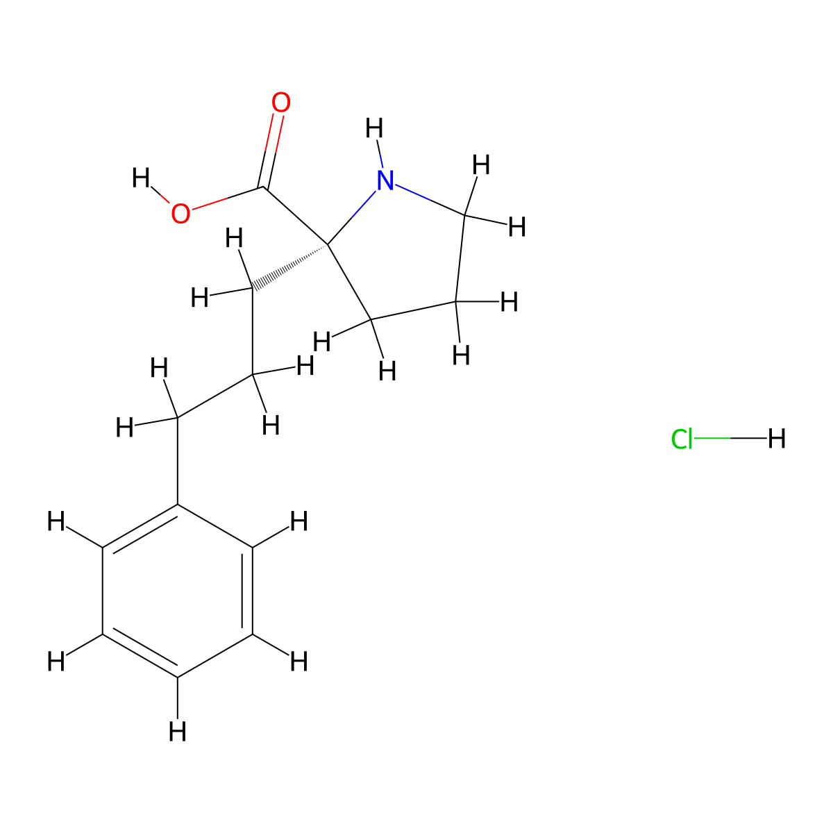 (S)-2-(3-Phenylpropyl)pyrrolidine-2-carboxylic acid hydrochloride molecular structure, CAS 1049728-45-1
