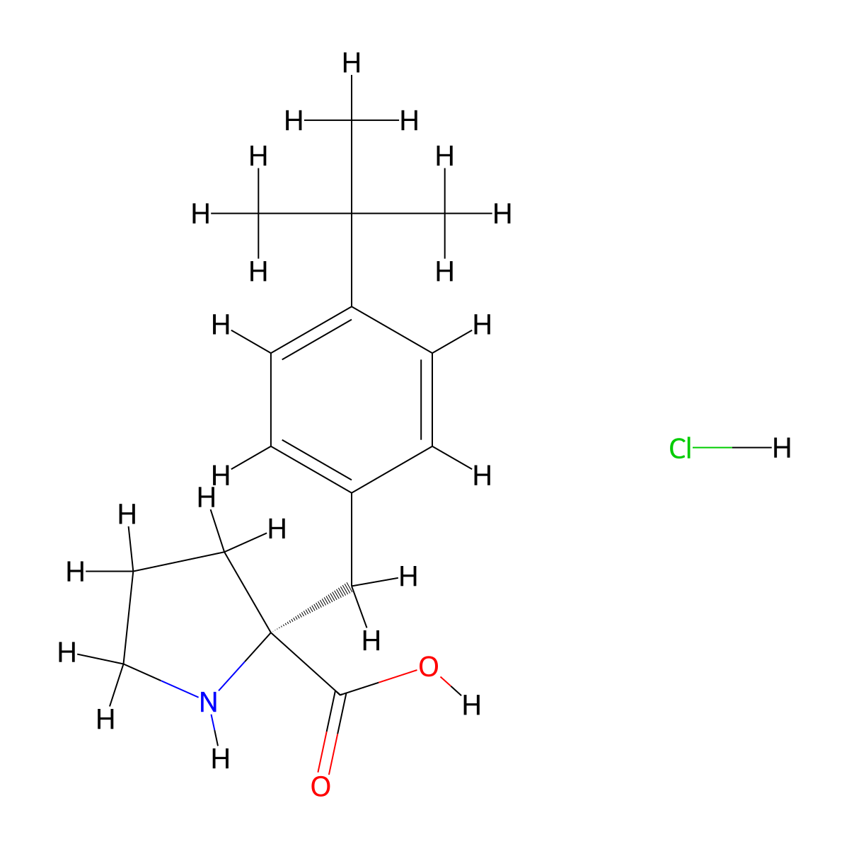 (R)-alpha-(4-tert-butyl-benzyl)-proline-HCl molecular structure, CAS 1049728-56-4