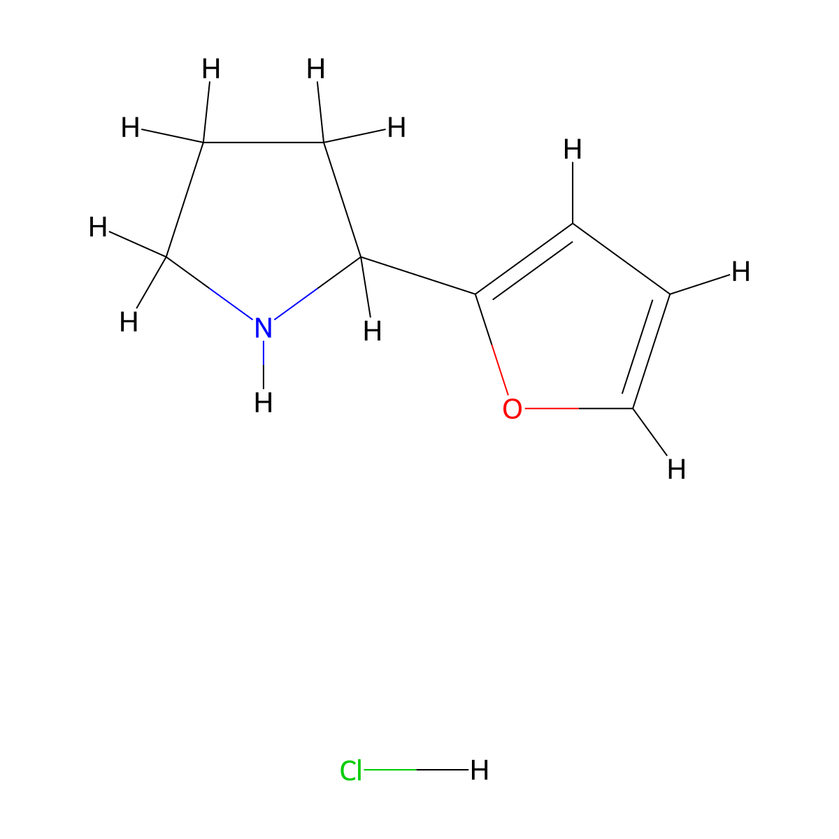 2-(2-Furyl)pyrrolidine hydrochloride molecular structure, CAS 1049729-10-3