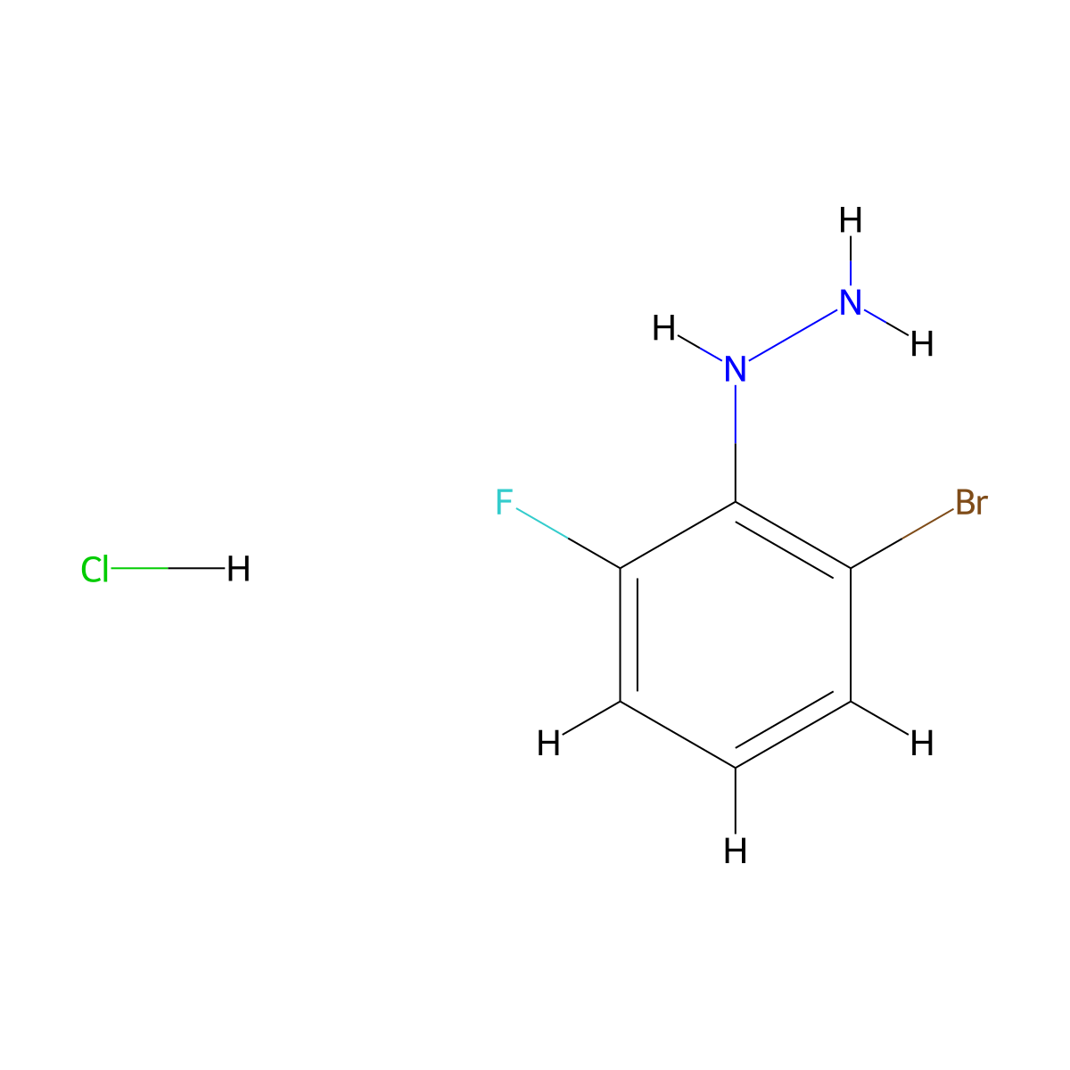 (2-Bromo-6-fluorophenyl)hydrazine hydrochloride molecular structure, CAS 1049729-31-8