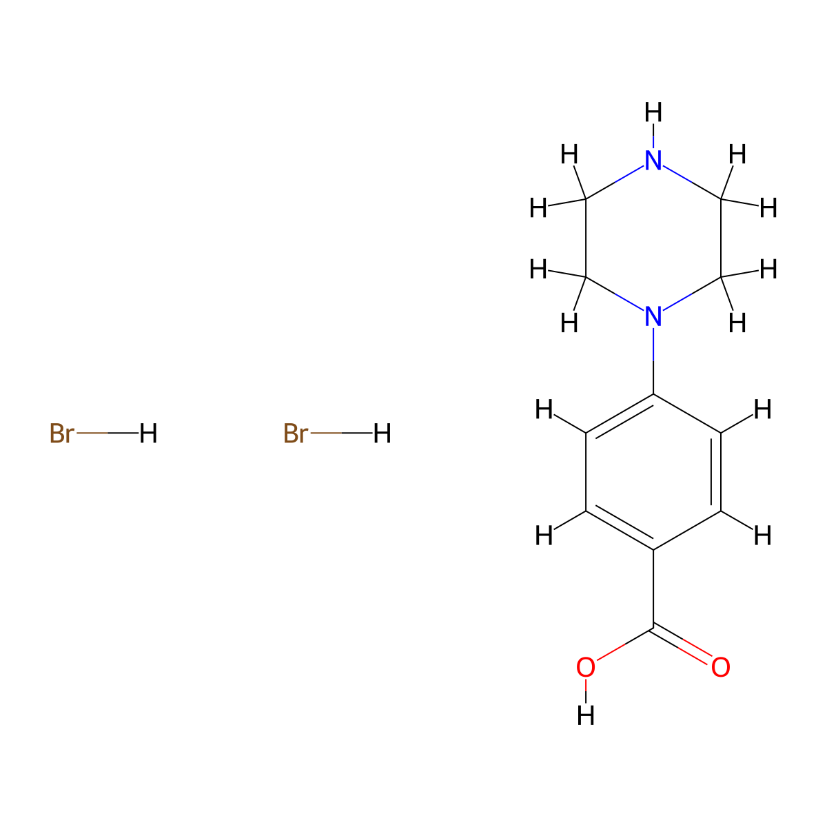 4-piperazin-1-ylbenzoic Acid Dihydrobromide molecular structure, CAS 1049729-37-4