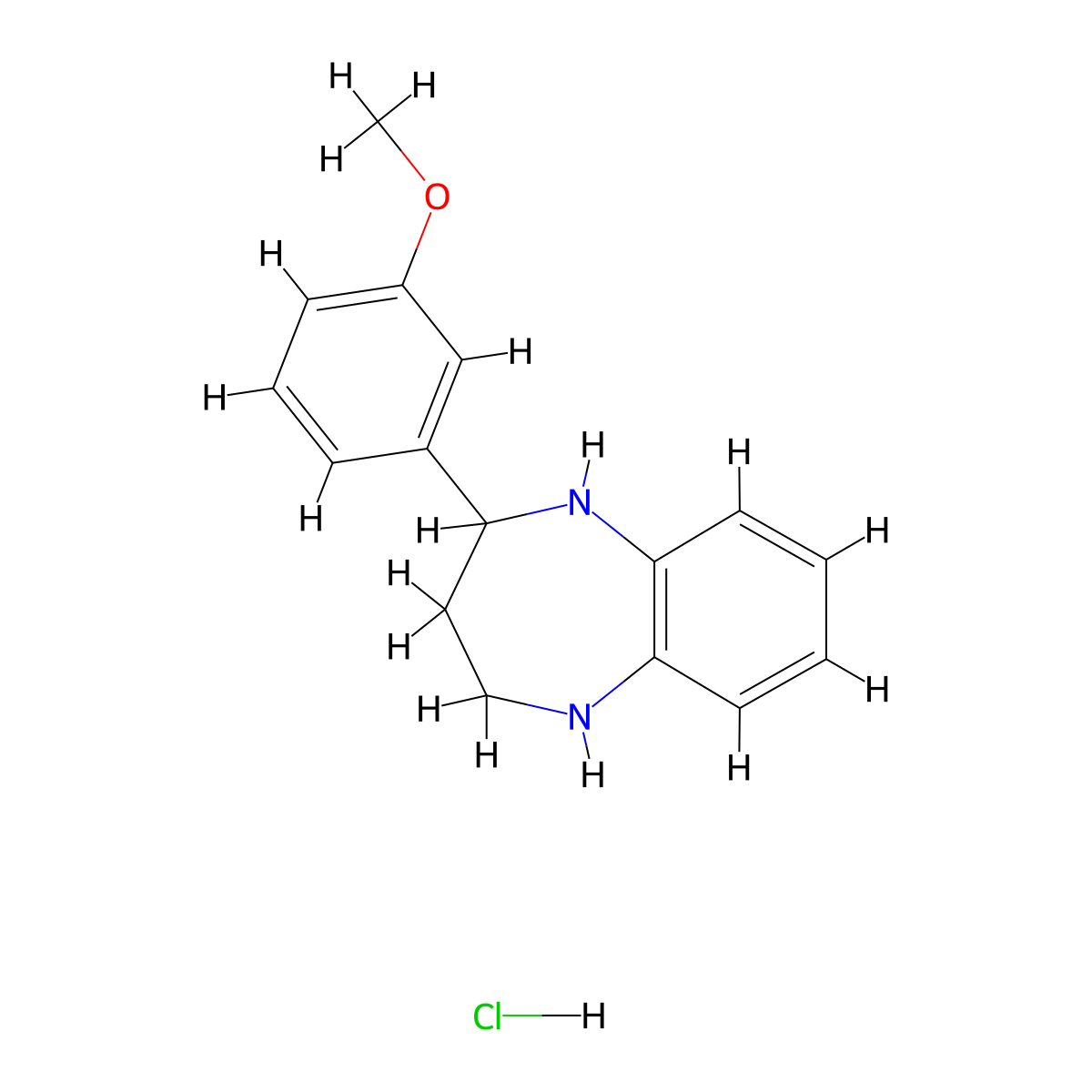 2-(3-Methoxyphenyl)-2,3,4,5-tetrahydro-1H-1,5-benzodiazepine hydrochloride molecular structure, CAS 1049729-44-3