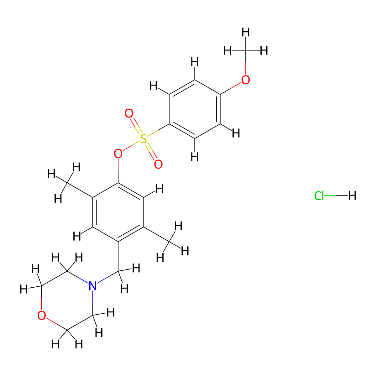 2,5-Dimethyl-4-(morpholinomethyl)phenyl 4-methoxybenzenesulfonate hydrochloride molecular structure, CAS 1049729-59-0