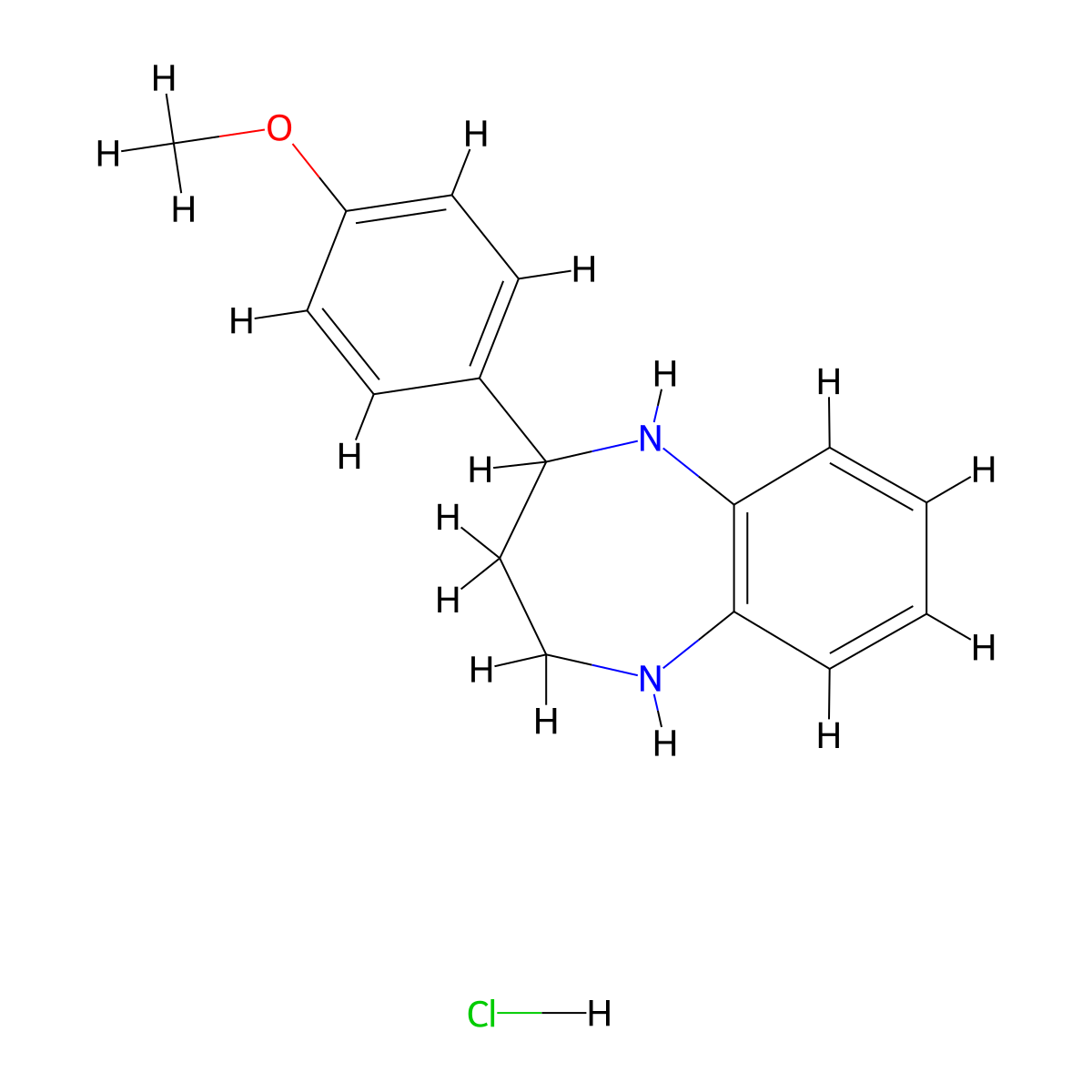 2-(4-Methoxyphenyl)-2,3,4,5-tetrahydro-1H-1,5-benzodiazepine hydrochloride molecular structure, CAS 1049729-62-5