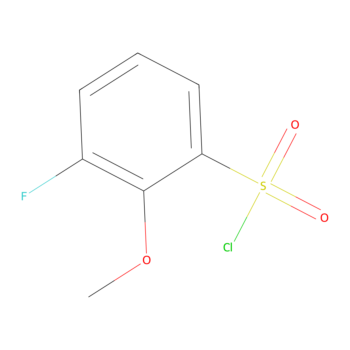3-Fluoro-2-methoxybenzene-1-sulfonyl chloride molecular structure, CAS 1049729-85-2
