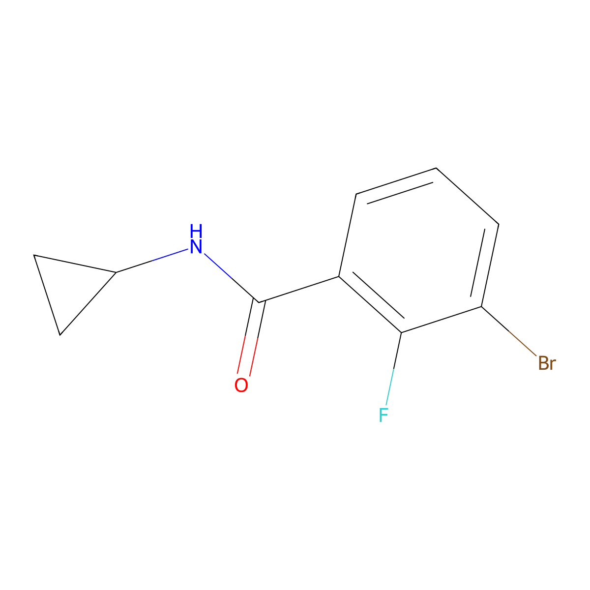 3-Bromo-N-cyclopropyl-2-fluorobenzamide molecular structure, CAS 1049729-96-5