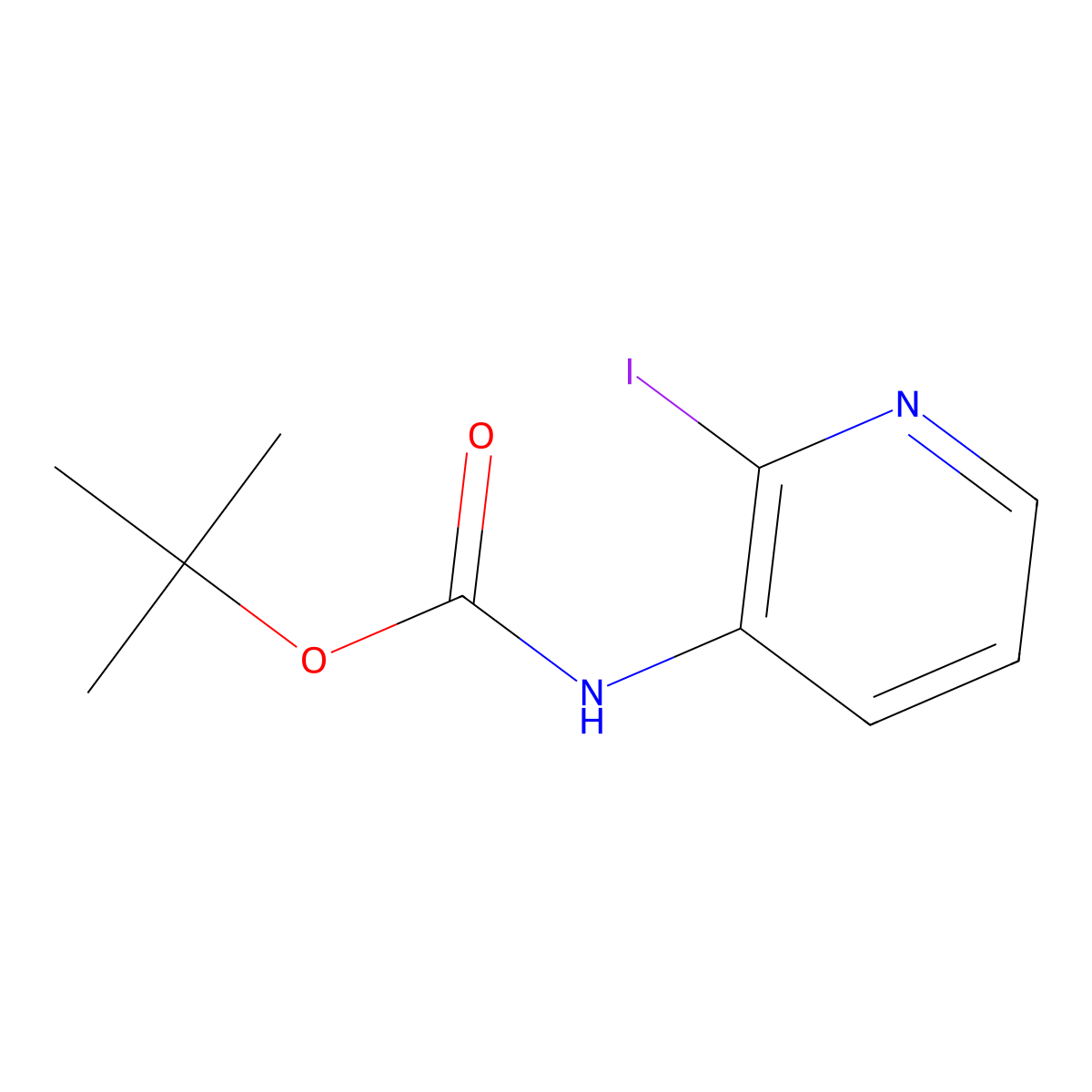 tert-butyl N-(2-iodopyridin-3-yl)carbamate molecular structure, CAS 1049730-00-8