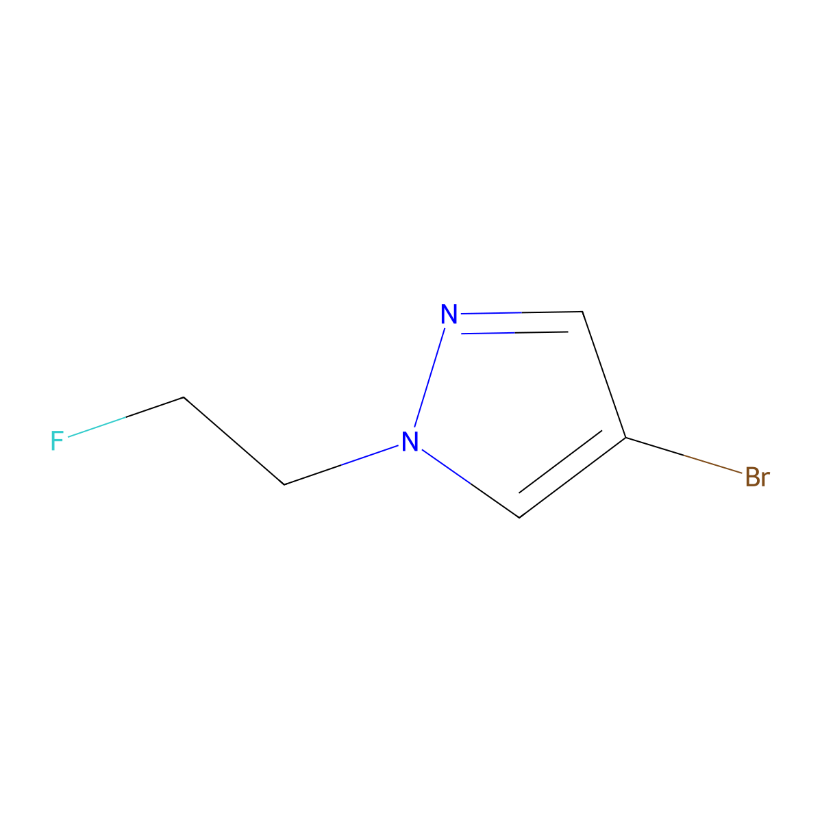 4-bromo-1-(2-fluoroethyl)-1H-pyrazole molecular structure, CAS 1049730-35-9