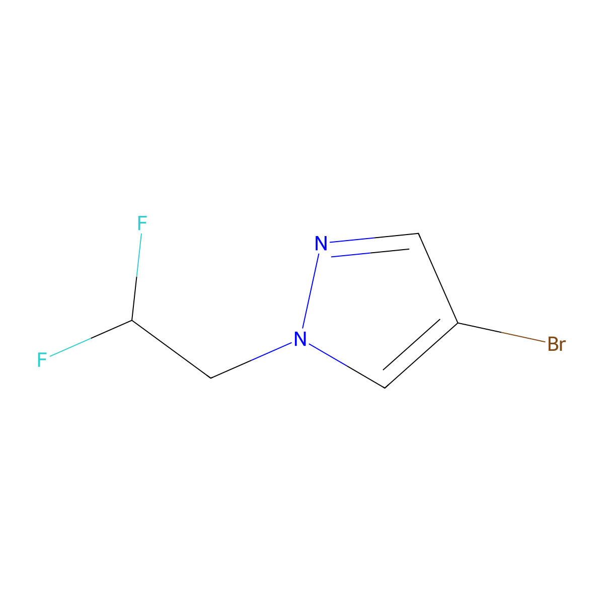 4-Bromo-1-(2,2-difluoroethyl)-1H-pyrazole molecular structure, CAS 1049730-36-0