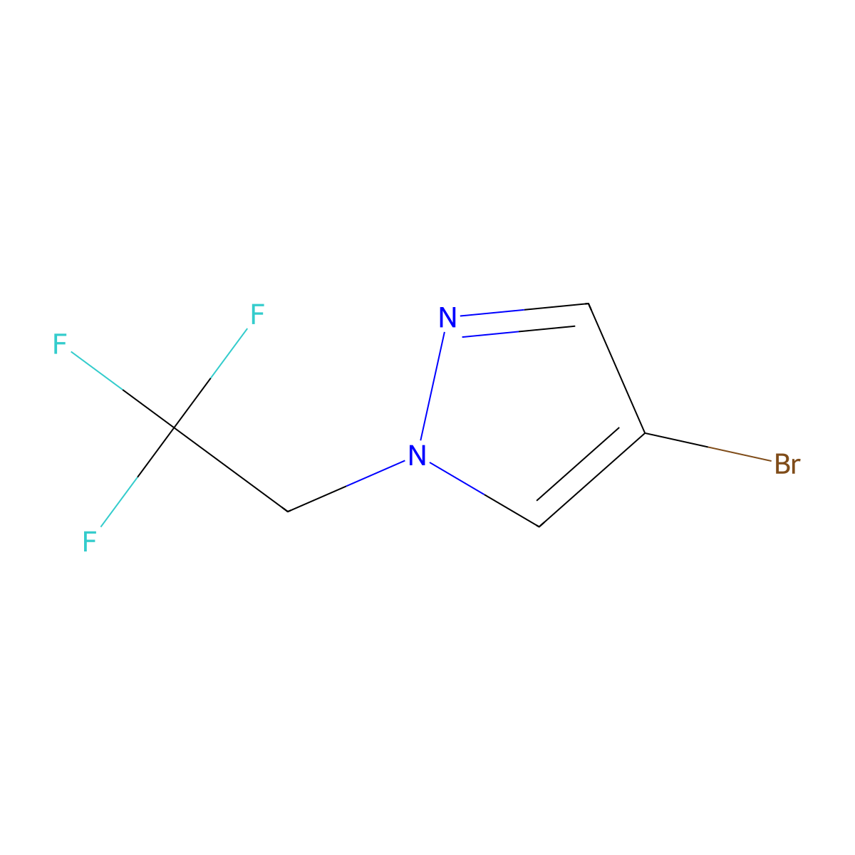 4-bromo-1-(2,2,2-trifluoroethyl)-1H-pyrazole molecular structure, CAS 1049730-37-1