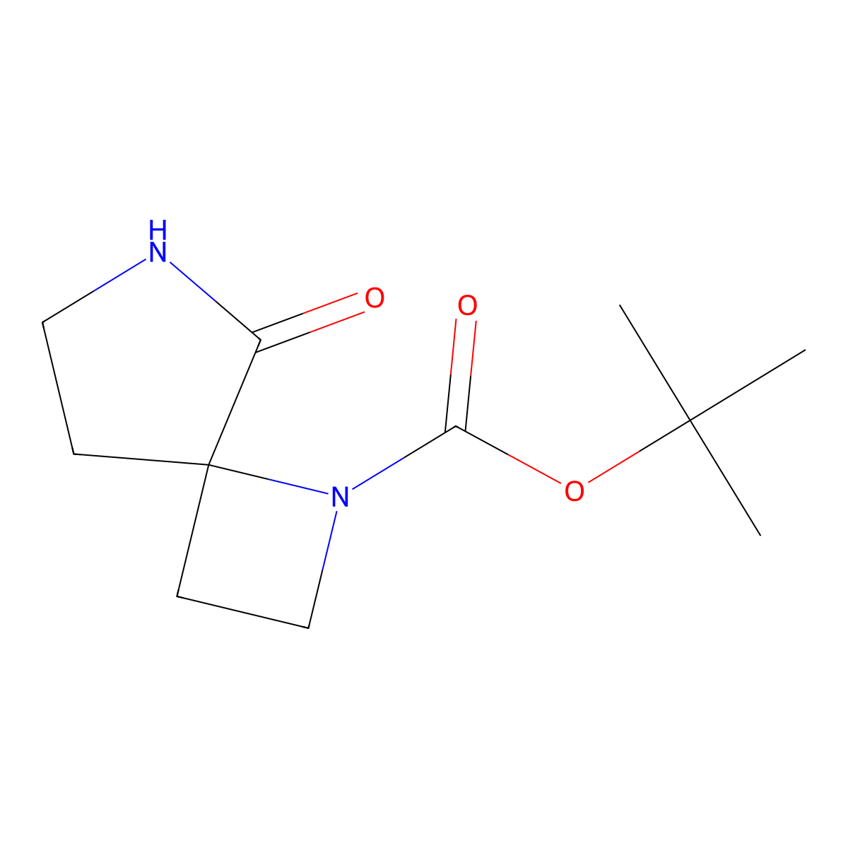 tert-Butyl 5-oxo-1,6-diazaspiro(3.4)octane-1-carboxylate molecular structure, CAS 1049730-83-7