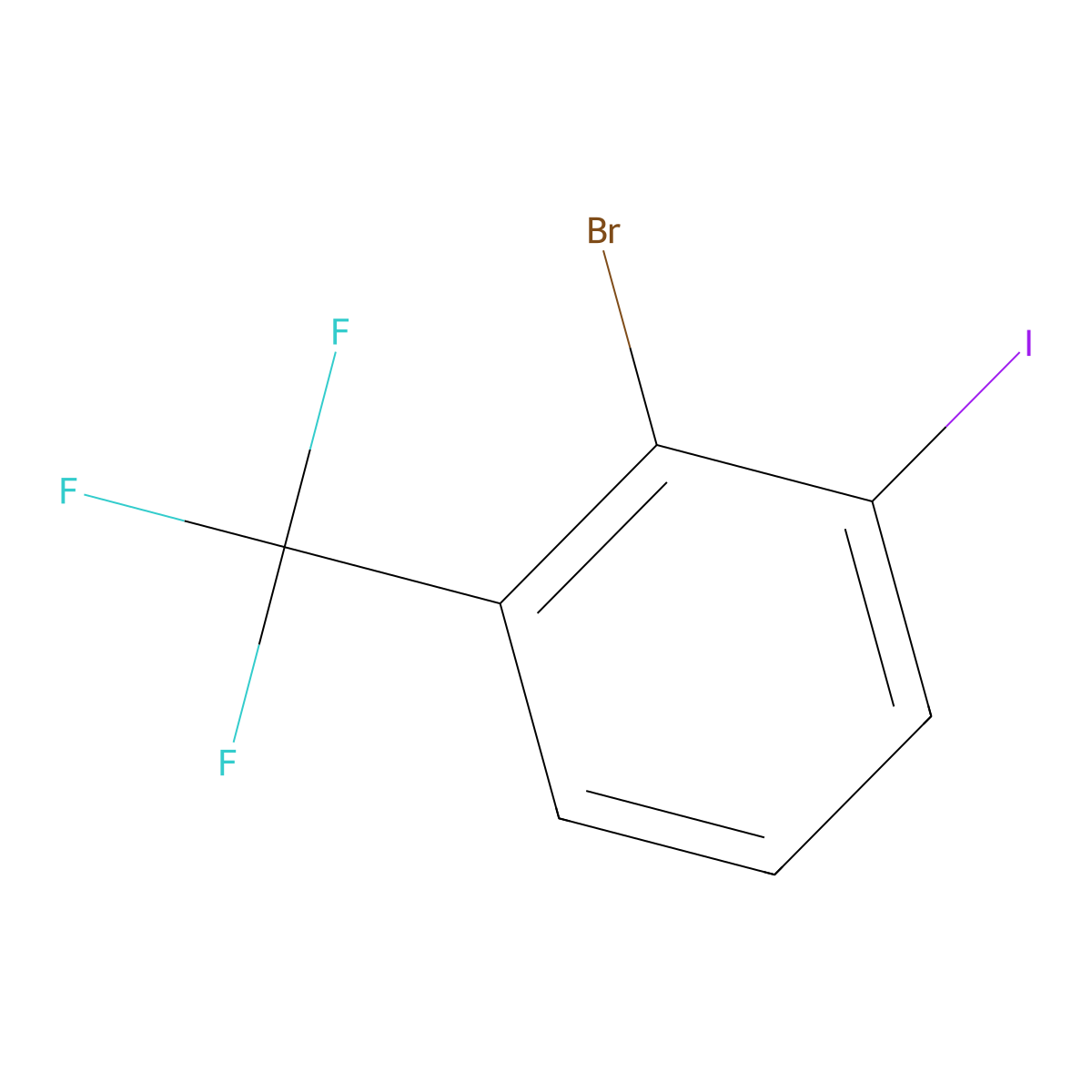 2-Bromo-1-iodo-3-(trifluoromethyl)benzene molecular structure, CAS 1049731-01-2