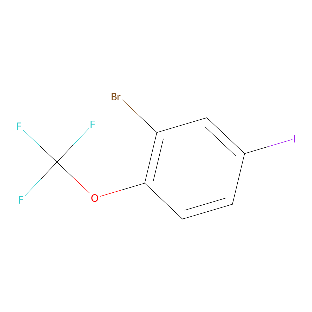 2-Bromo-4-iodo-1-(trifluoromethoxy)benzene molecular structure, CAS 1049731-04-5