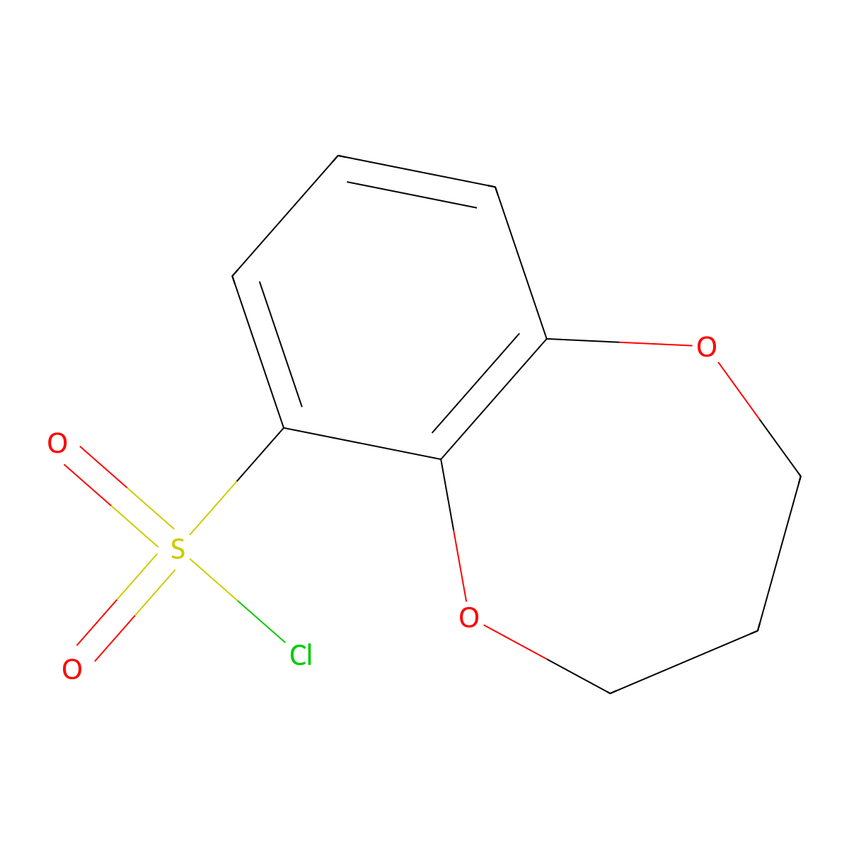 3,4-dihydro-2H-1,5-benzodioxepine-6-sulfonyl chloride molecular structure, CAS 1049731-09-0