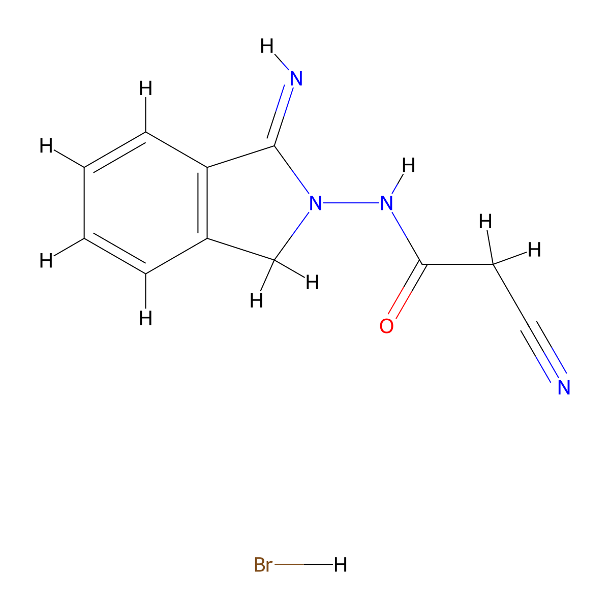 2-cyano-N-(1-iminoisoindolin-2-yl)acetamide hydrobromide molecular structure, CAS 1049731-88-5