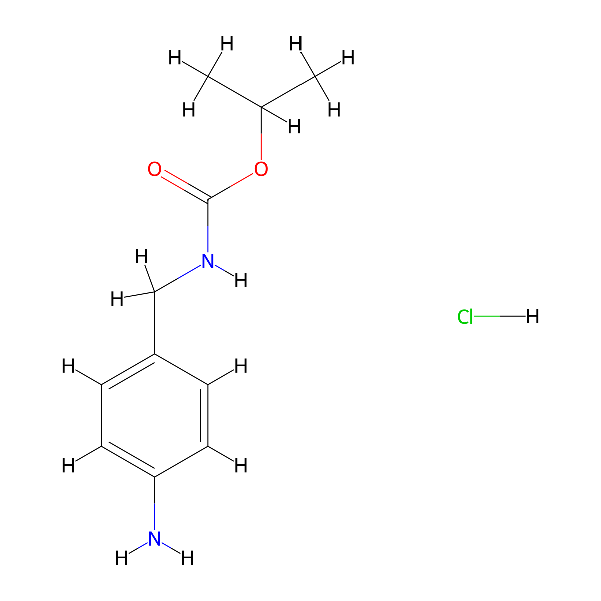 propan-2-yl N-[(4-aminophenyl)methyl]carbamate hydrochloride molecular structure, CAS 1049732-05-9