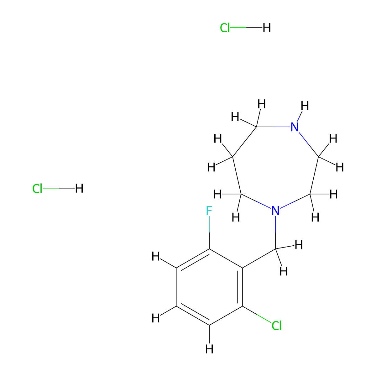 1-((2-Chloro-6-fluorophenyl)methyl)-1,4-diazepane dihydrochloride molecular structure, CAS 1049733-74-5