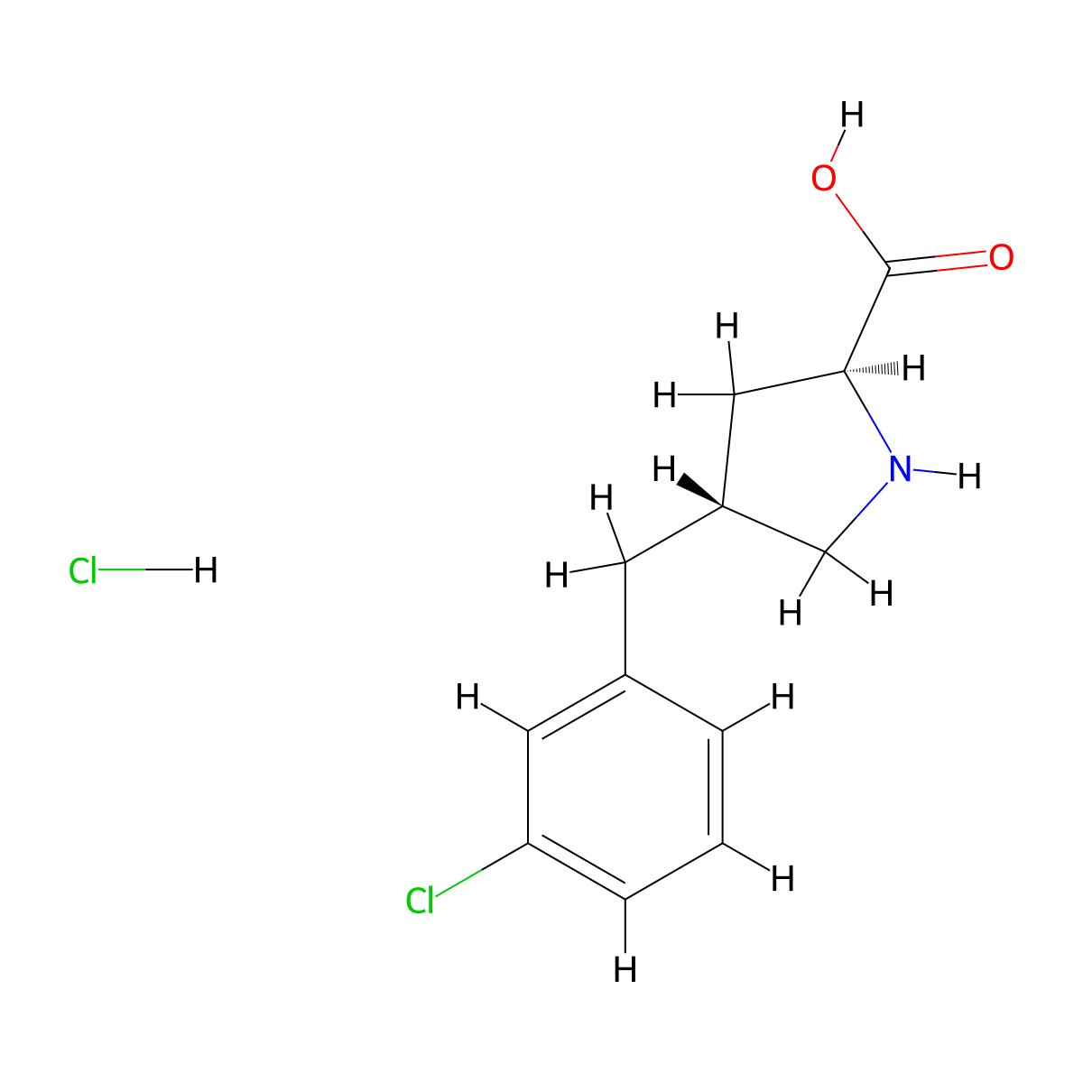 (2S,4R)-4-(3-Chlorobenzyl)pyrrolidine-2-carboxylic acid hydrochloride molecular structure, CAS 1049733-75-6