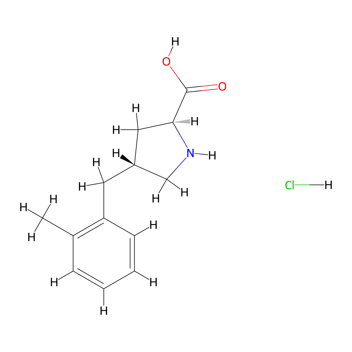 (2S,4R)-4-(2-Methylbenzyl)pyrrolidine-2-carboxylic acid hydrochloride molecular structure, CAS 1049734-41-9