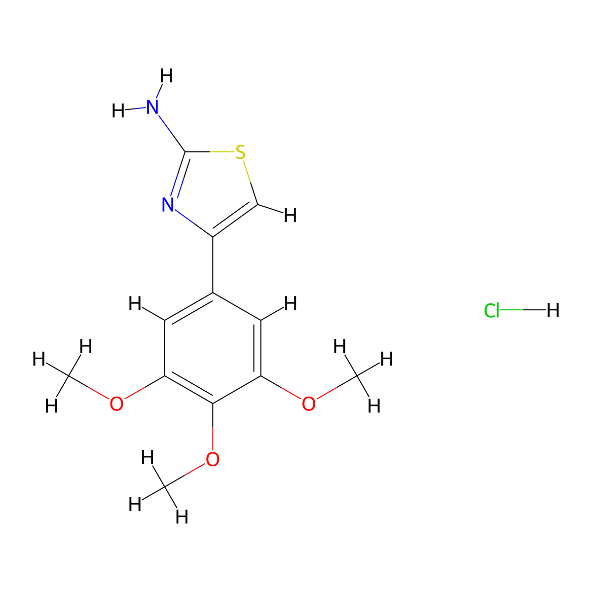 4-(3,4,5-Trimethoxyphenyl)thiazol-2-amine hydrochloride molecular structure, CAS 1049735-43-4