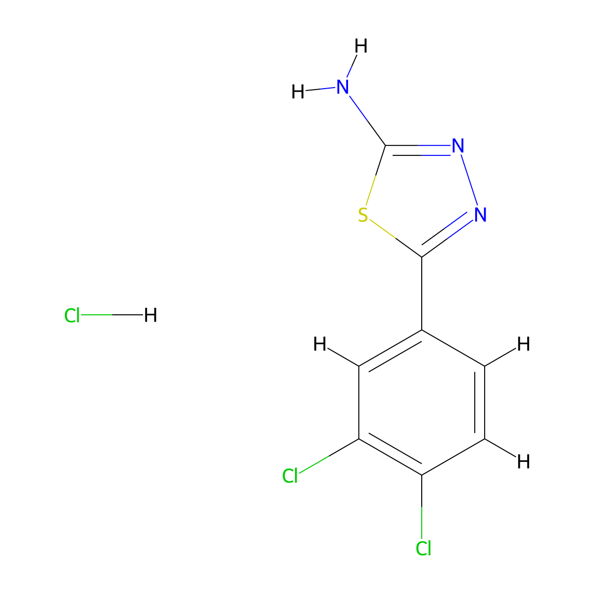 5-(3,4-Dichlorophenyl)-1,3,4-thiadiazol-2-ylamine hydrochloride molecular structure, CAS 1049735-72-9