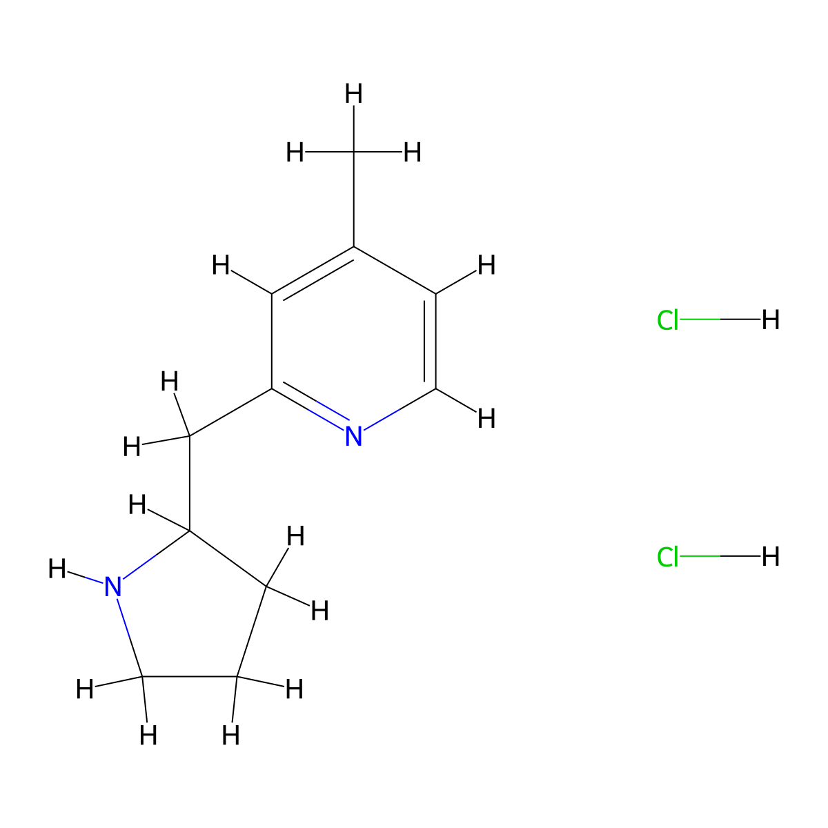 4-Methyl-2-(pyrrolidin-2-ylmethyl)pyridine dihydrochloride molecular structure, CAS 1049735-99-0