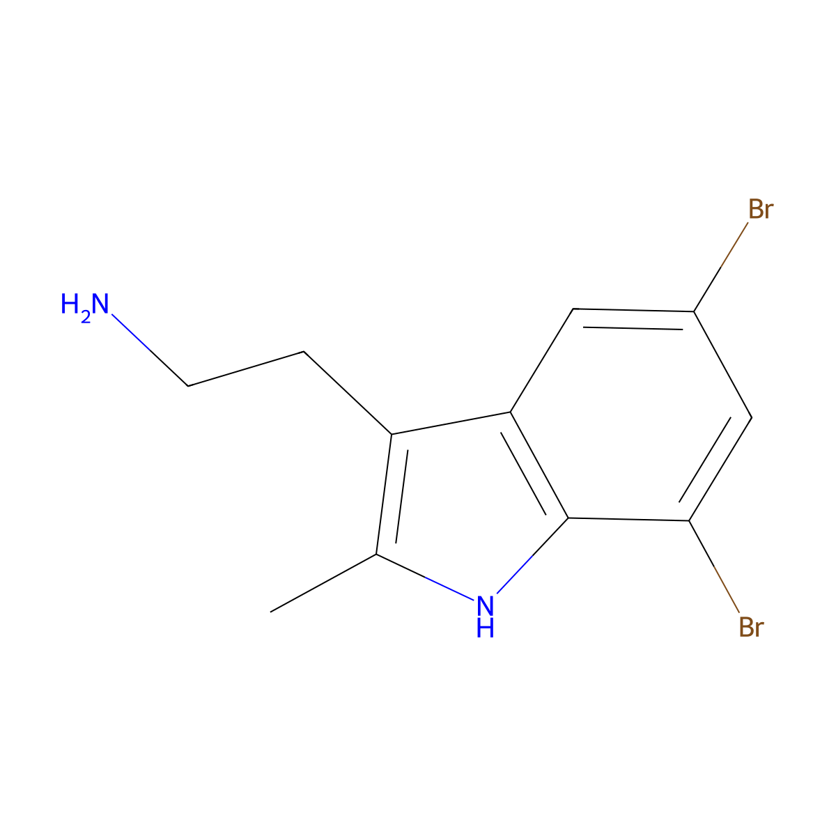 2-(5,7-dibromo-2-methyl-1H-indol-3-yl)ethanamine molecular structure, CAS 1049736-84-6