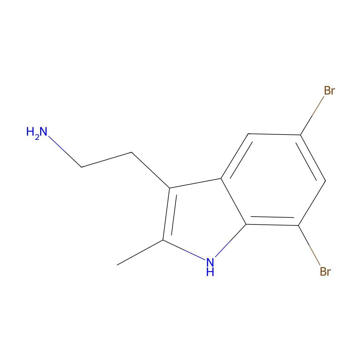 2-(5,7-dibromo-2-methyl-1H-indol-3-yl)ethanamine molecular structure, CAS 1049736-84-6