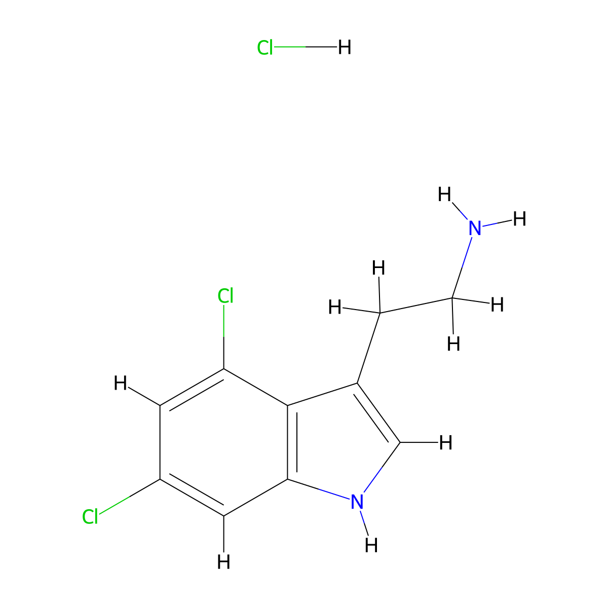 2-(4,6-dichloro-1H-indol-3-yl)ethan-1-amine hydrochloride molecular structure, CAS 1049737-86-1
