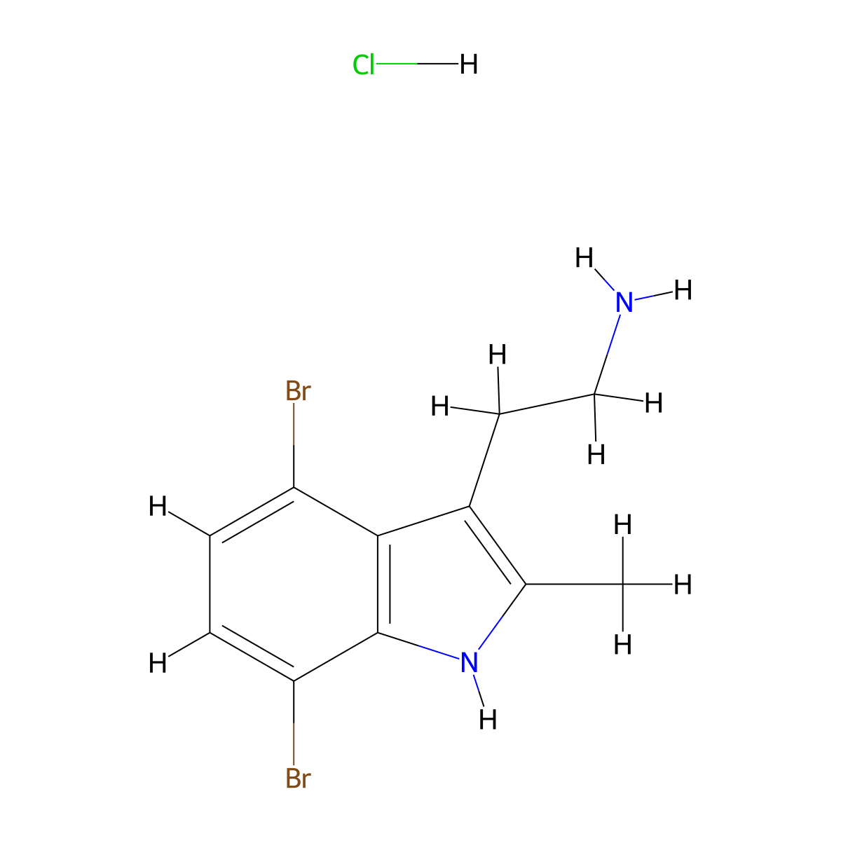 2-(4,7-Dibromo-2-methyl-1H-indol-3-YL)ethanamine hydrochloride molecular structure, CAS 1049738-68-2