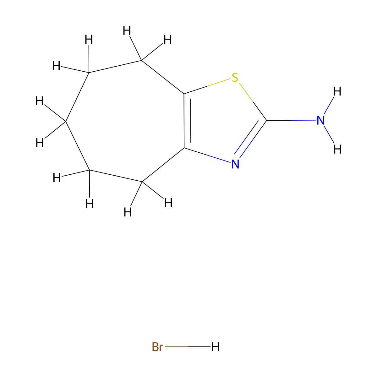 5,6,7,8-Tetrahydro-4H-cyclohepta[d]thiazol-2-amine hydrobromide molecular structure, CAS 1049739-66-3